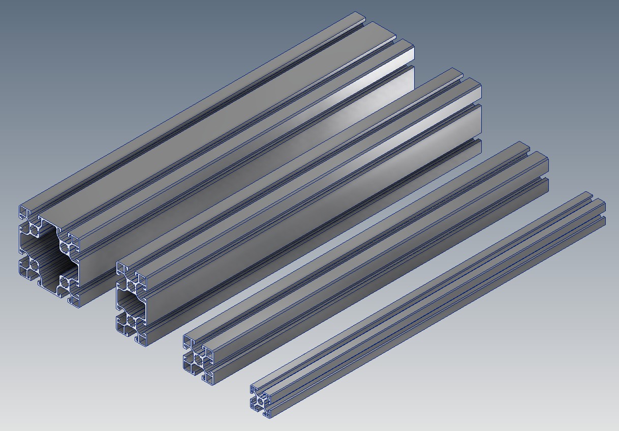 Medidas de Perfil de Aluminio Isometric View